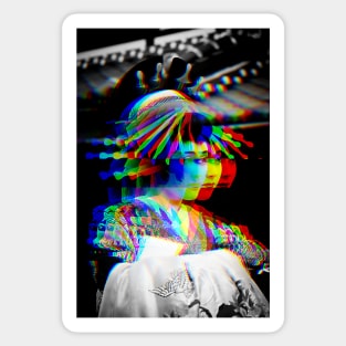 Japanese Geisha Vaporwave Glitch Art Japan Sticker